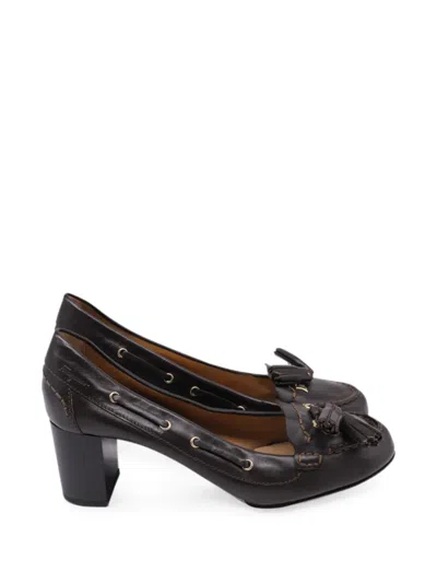 Pre-owned Ferragamo Tassel Pumps In Brown