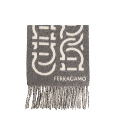 Ferragamo Tassel Scarf In Grey