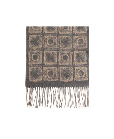 Ferragamo Tassel Scarf In Gray