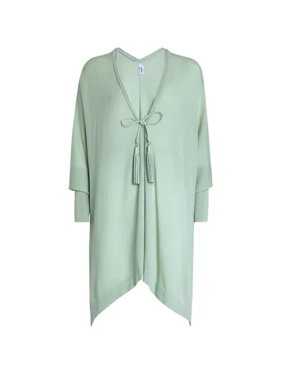 Ferragamo Tassel-detail Asymmetric Jacket In Green