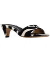 Ferragamo Sandals Open Toe Textured Finish Zebra Pattern In Multi