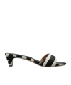 Ferragamo Sandals Open Toe Textured Finish Zebra Pattern In Black