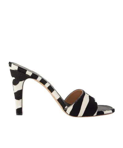 Ferragamo Tatiana Zebra Print High-heeled Sandals In Black