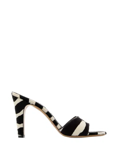 Ferragamo Tatiana Zebra Print High-heeled Sandals In Black