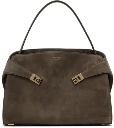 Ferragamo Taupe Hug Soft Bag