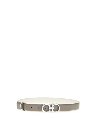 Ferragamo Taupe Solid Reversible Belt In Neutral