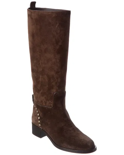 Ferragamo Tawnie Suede Knee-high Boot In Brown