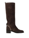 Ferragamo Tawnie Woman Boot Dark Brown Size 8 Leather In Brown