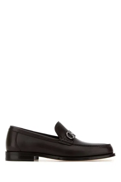 Ferragamo Teatro Leather Loafers For Men In Brown