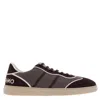 Ferragamo Technical Fabric Low-top Sneakers In Brown