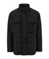 Ferragamo Technical Faille Caban Overcoat In Black