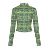 Ferragamo Technical Jersey Check Pattern Shirt In Green