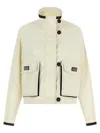 Ferragamo Technical Linen Jacket In Cream