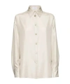 Ferragamo Technical Silk Shirt In White