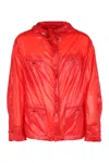 Ferragamo Hooded Jacket With Adjustable Drawstring Hem In Red