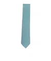Ferragamo Slim Textured Pattern Silk Tie In Blue