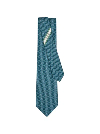 Ferragamo Tennis Print Silk Tie In Multi