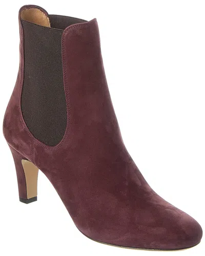 Ferragamo Tenny Suede Boot In Burgundy