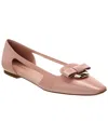 Ferragamo Terea Leather Flat In Pink
