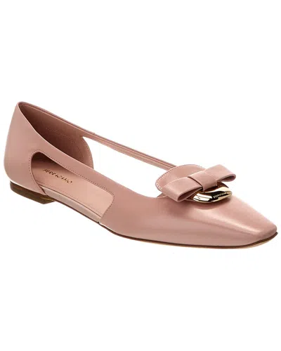 Ferragamo Terea Leather Flat In Pink