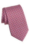 Ferragamo Tetris Gancini Silk Tie In Red