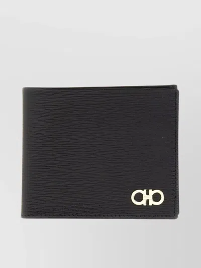 FERRAGAMO TEXTURED BI-FOLD WALLET GANCINI