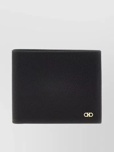 FERRAGAMO TEXTURED BI-FOLD WALLET GANCINI DESIGN