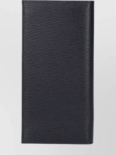 Ferragamo Textured Bi-fold Wallets And Cardholder In Black