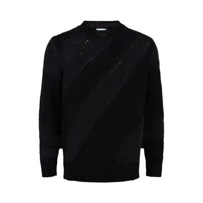 Pre-owned Ferragamo Textured Cable Knit Sweater 'black' | Men's Size M