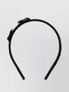 Ferragamo Textured Fabric Hairband With Metal Bow Accent In Black