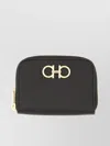 Ferragamo Textured Finish Gold-tone Hardware Card Holder