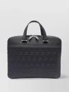 Ferragamo Textured Finish Laptop Bag With Embossed Pattern