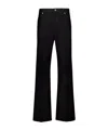 Ferragamo Textured Finish Straight Leg Trousers In Black
