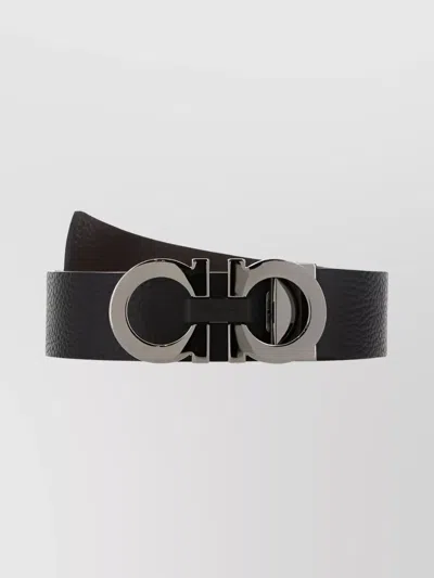 Ferragamo Textured Finish Wide Belt Accessory In Black