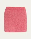 Ferragamo Textured Knit Mini Skirt In New Redwh
