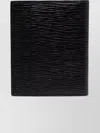 Shop Ferragamo Textured Leather Bi-fold Card Holder In Black
