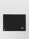 Ferragamo Textured Leather Card Holder In Black