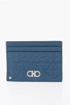 FERRAGAMO TEXTURED LEATHER CARD HOLDER WITH EMBOSSED LOGO