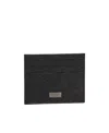 Ferragamo Textured Leather Cardholder In Black