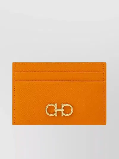 Ferragamo Textured Leather Gancini Compact Cardholder