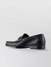 Ferragamo Textured Leather Gancini Loafers In Grey