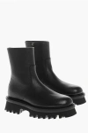 Ferragamo Textured Leather Klem Booties With Carrion Sole