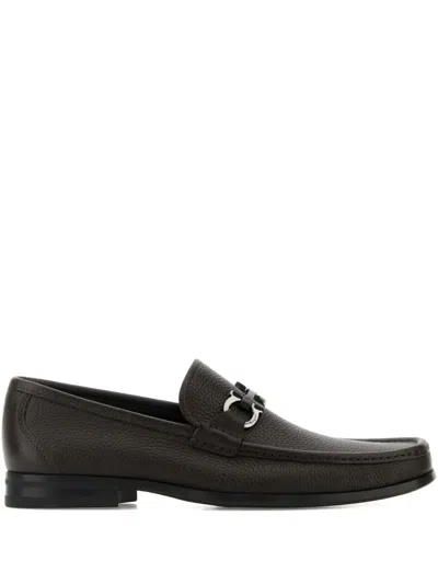 Ferragamo Mocassini Grandioso In Pelle Testa Di Moro  Uomo In Black