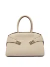 Ferragamo Medium Hug Leather Top Handle Bag In Neutral