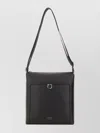 Ferragamo Textured Messenger Bag Adjustable Strap In Black