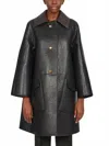 Ferragamo Textured Nappa Leather Coat In Black In Multi