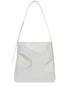 Ferragamo Textured Shoulder Bag In White