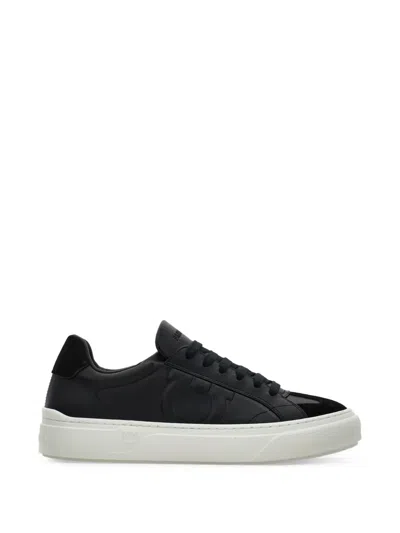 FERRAGAMO TEXTURIZED LOW-CUT SNEAKERS