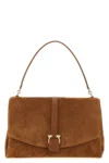 Ferragamo Suede With Gancini Hardware Shoulder Bag In Brown