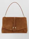 Ferragamo Suede With Gancini Hardware Shoulder Bag